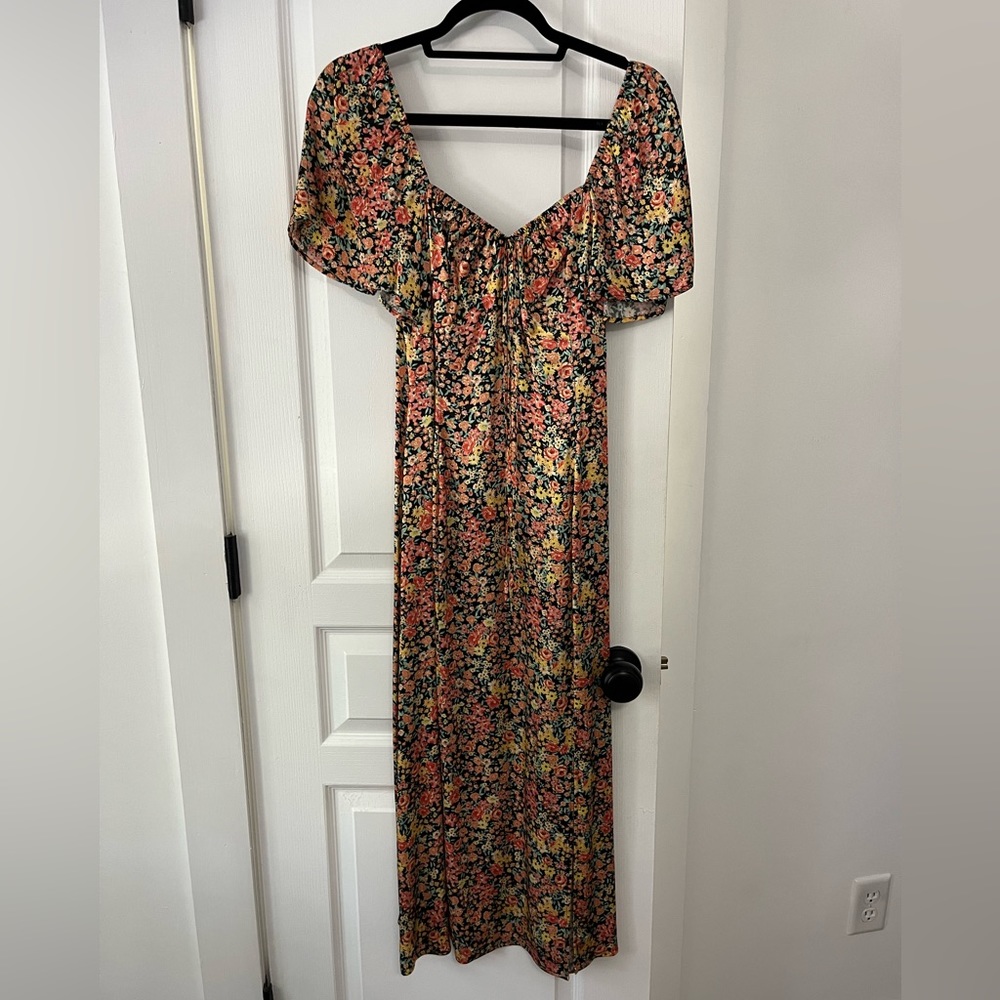 Topshop Floral Midi Slipdress